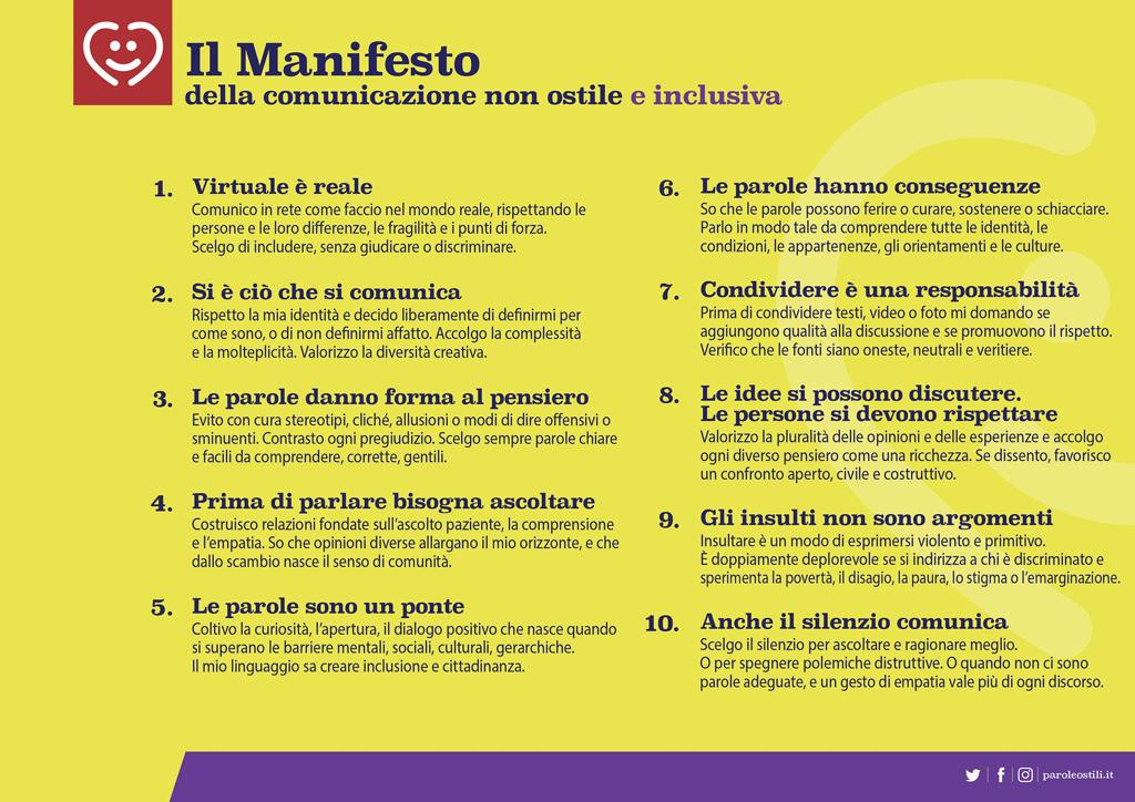 Manifesto comunicazione non ostile 2